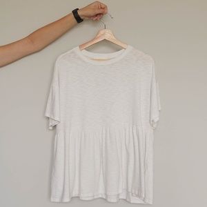 White Roolee Short-Sleeve Babydoll Shirt